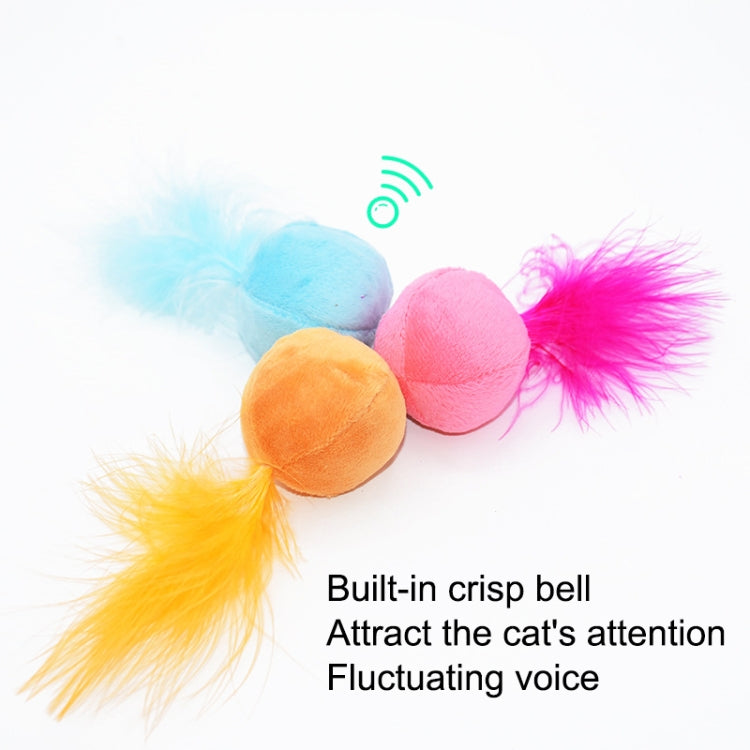 Ring Bell Feathers Tease Cats Toys Plush Pet Cat Toys