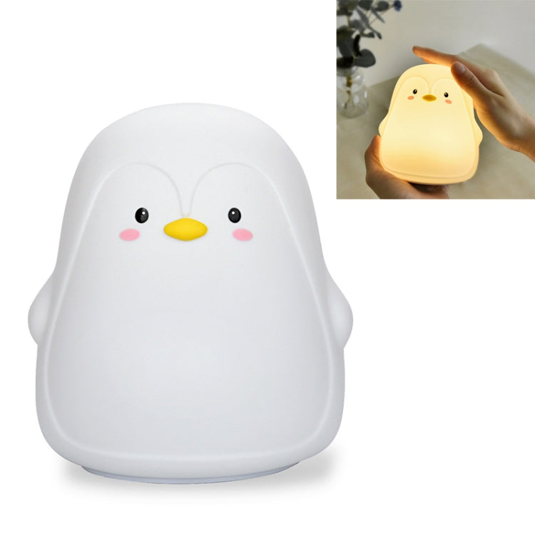 Penguin Silicone Pat Night Light Children Bedside Atmosphere Lamp, Penguin White