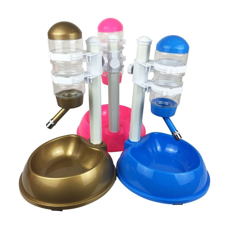 Liftable Automatic Drinking Fountain Pet Bowl Feeder Supplies, Gold, Blue, Rose Red