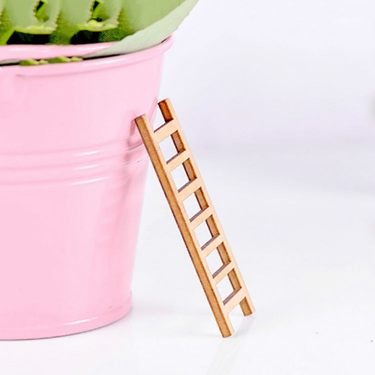 5pcs Simulation Ladder Decoration Wooden Staircase Corridor Micro Landscape Succulent Potted DIY Decorations, Simulation Ladder Decorations
