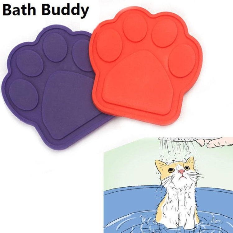 Pet Silicone Fixed Suction Cup Bowl Slow Eating Divert Attention Bath Products, Purple, Red