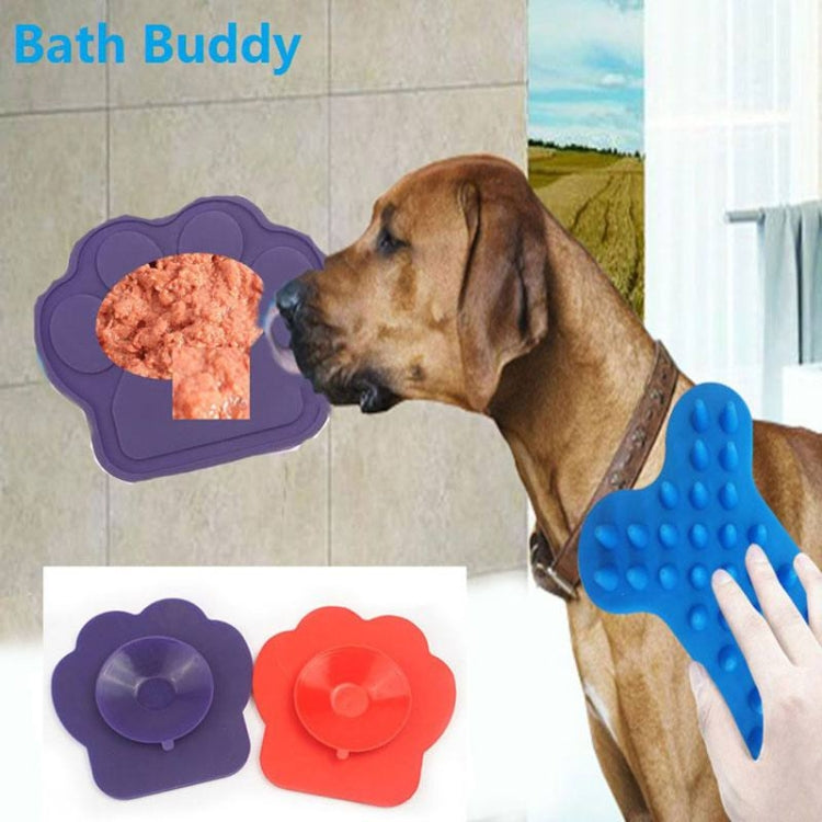 Pet Silicone Fixed Suction Cup Bowl Slow Eating Divert Attention Bath Products, Purple, Red