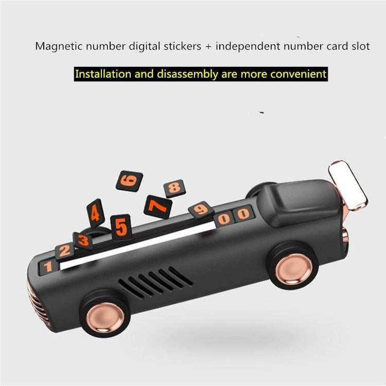 Temporary Parking Number Plate For Car With Hidden Car Card Multifunctional Car Perfume Decoration, Car Shape