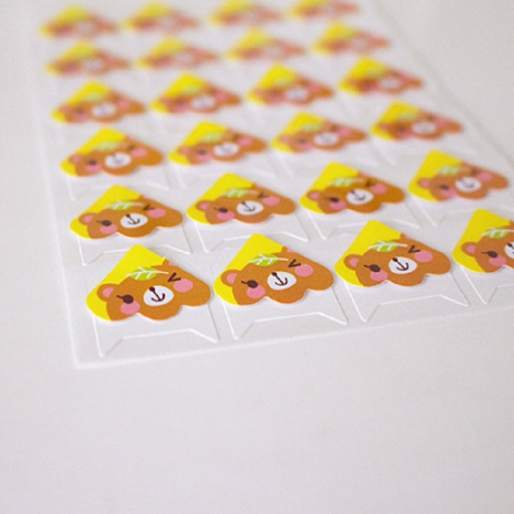 2 PCS Cartoon Album Corner Sticker Photo Fixed Decoration, Little Black Cat, Little Brown Bear, Little Cock, Little Pink Pig, Little Gray Elephant