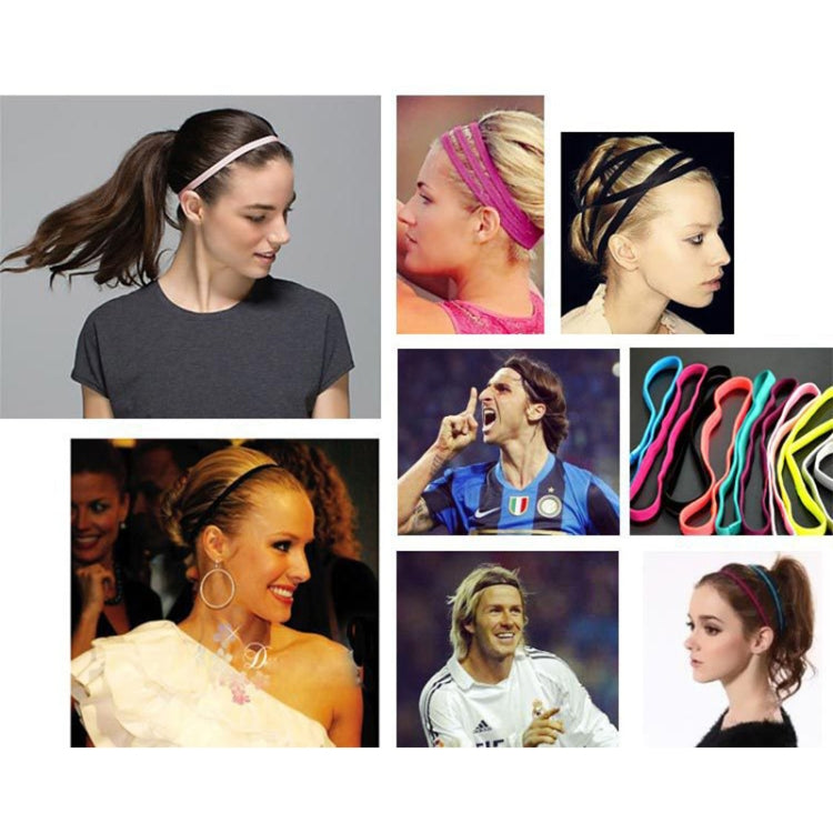 2 PCS Elastic Rope Candy Color Sports Yoga Hair Band Headband Sweat Band, Elastic Rope Hair Band (Pink), Elastic Rope Hair Band (Black)