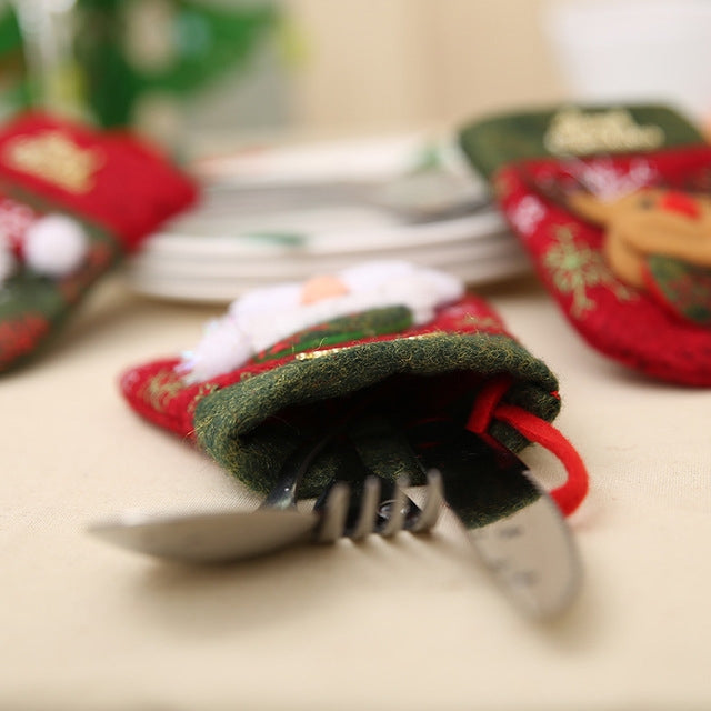 Christmas Decorations Restaurant Decorations Gift Bag Knife and Fork Set Gloves Style
