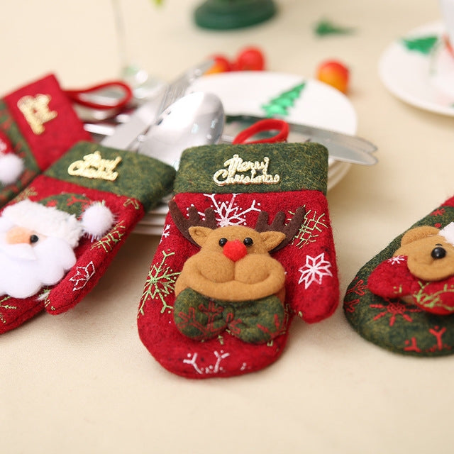 Christmas Decorations Restaurant Decorations Gift Bag Knife and Fork Set Gloves Style