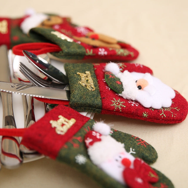 Christmas Decorations Restaurant Decorations Gift Bag Knife and Fork Set Gloves Style