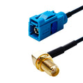 20cm SMA Male Elbow to Fakra Z Female Connector Adapter RG174 Cable, SMA Male Elbow to Fakra Z Female