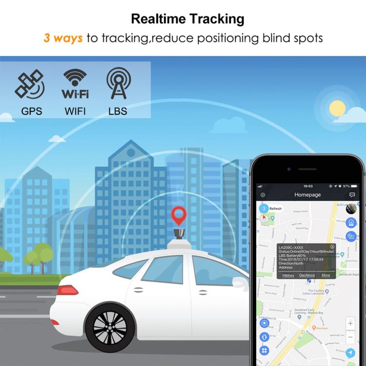 TL209C 240-day Standby 20000mAh Car Truck Vehicle Tracking 4G GPS Tracker, TL209C 4G, US Plug