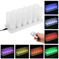 12Pcs/Set Color Changing LED Flickering Flameless Tealight Candle Lights with Charging Base for Christmas Party Festivals