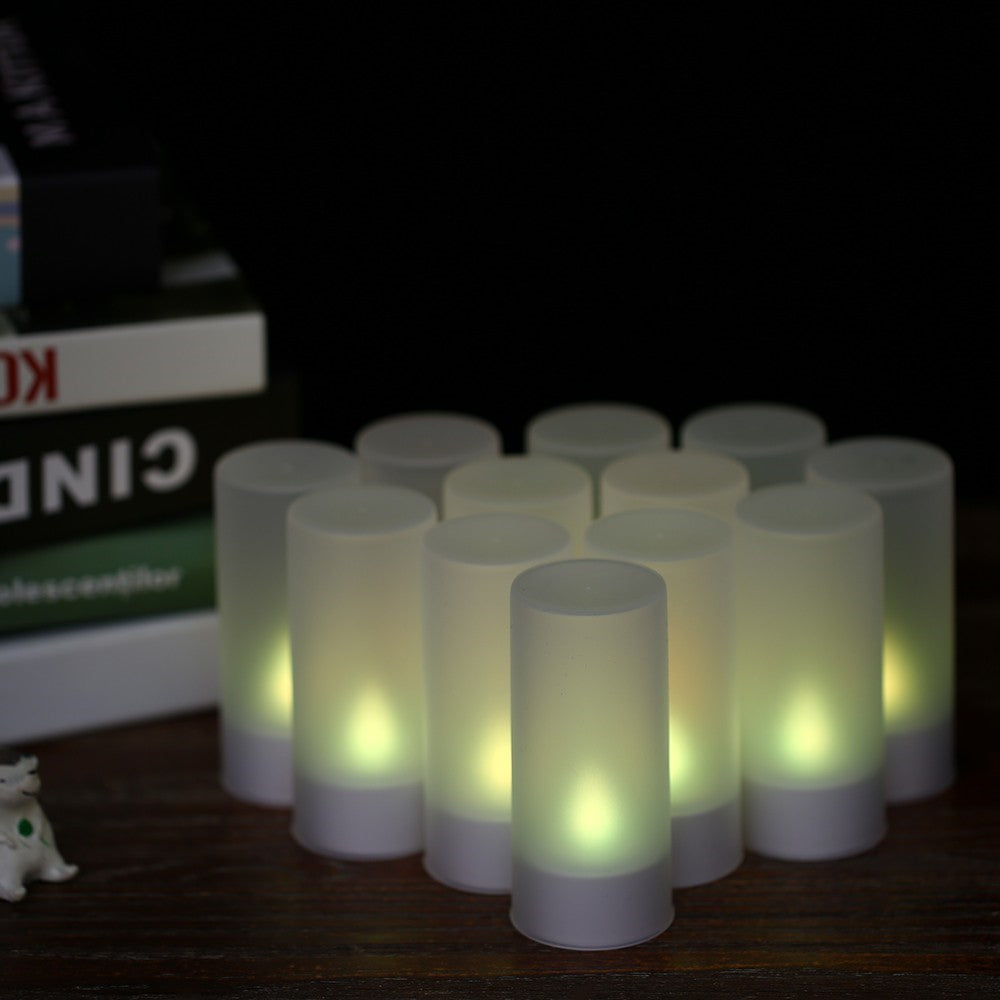 12Pcs/Set Color Changing LED Flickering Flameless Tealight Candle Lights with Charging Base for Christmas Party Festivals