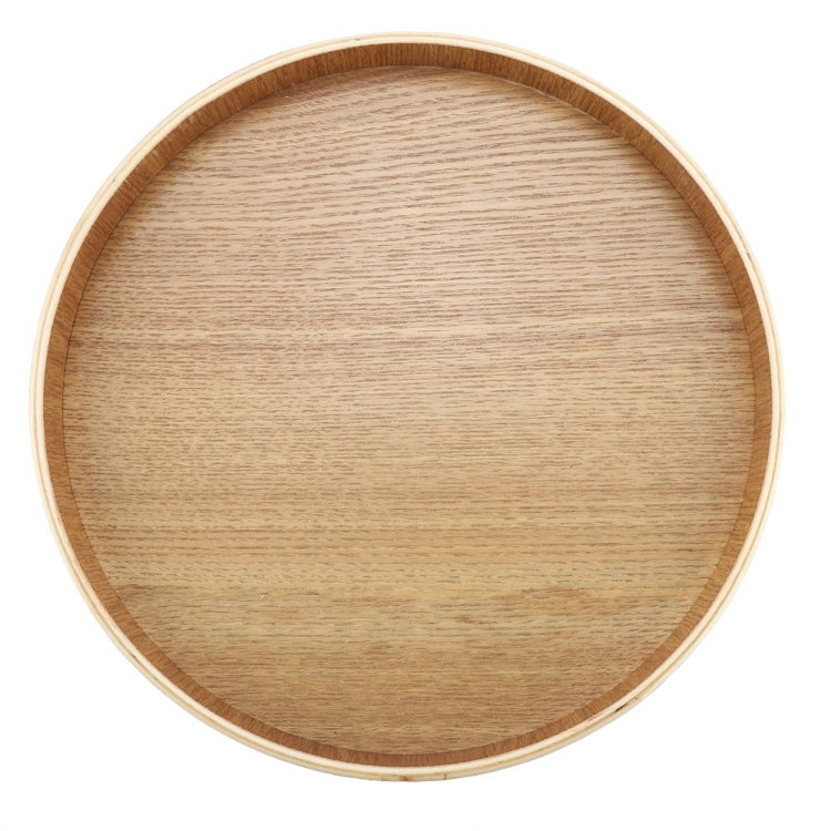 Creative Round Solid Wood Tea Tray Hotel Wooden Tay Storage Tray, Diameter: 24 cm, Wood Color, Diameter: 24cm