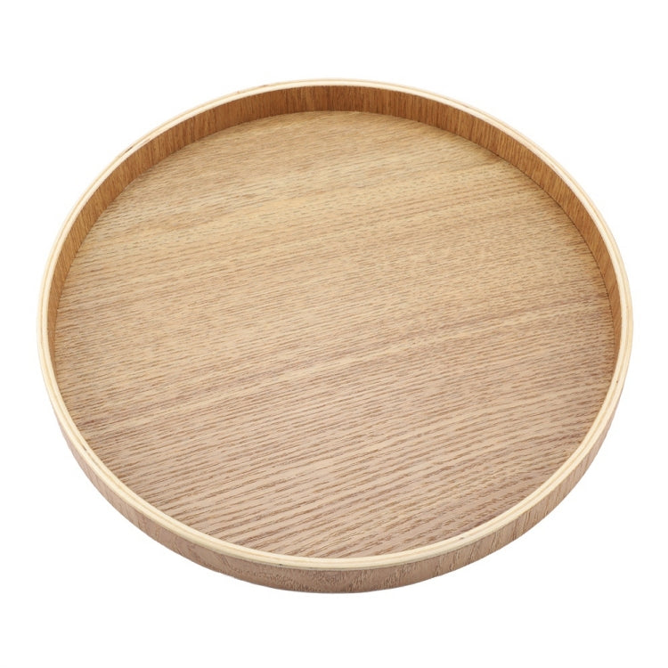 Creative Round Solid Wood Tea Tray Hotel Wooden Tay Storage Tray, Diameter: 24 cm, Wood Color, Diameter: 24cm