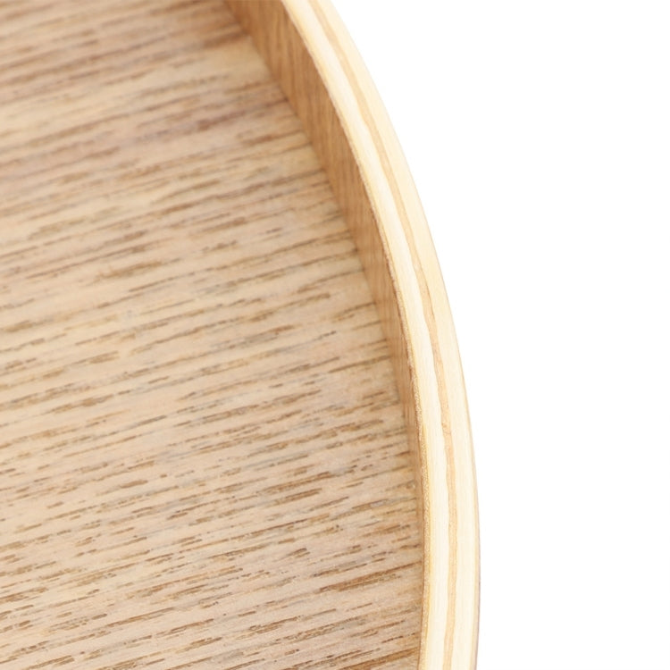 Creative Round Solid Wood Tea Tray Hotel Wooden Tay Storage Tray, Diameter: 24 cm, Wood Color, Diameter: 24cm