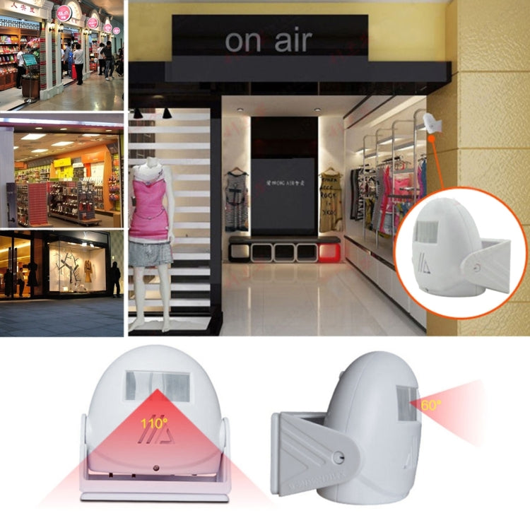 5301 Wireless Infrared Motion Sensor Welcome Alarm Intelligent Greeting Warning Doorbell, IR Distance: 10m, 5301 Pink, 5301 Red, 5301 White, 5301