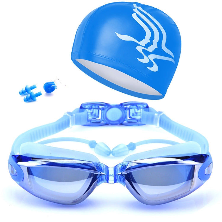High-definition Waterproof Fogproof Swimming Goggles with Swimming Cap, Swimming Goggles with Cap (Black), Swimming Goggles with Cap (Black Plating), Swimming Goggles with Cap (Pink), Swimming Goggles with Cap (Blue), Swimming Goggles with Cap (Silver)