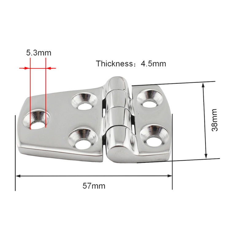 38x57mm 316 Stainless Steel Yacht RV Hinge Control Cabinet Hinge, 38x57mm