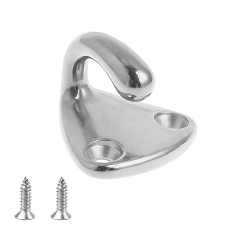 316 Stainless Steel Yacht Fender Hook Coat Hook with 2 x 2.9x13 Screws, with 2 x 2.9x13 Screws