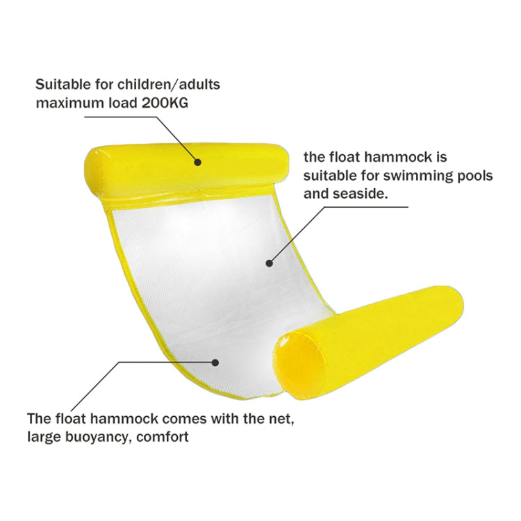 Foldable Double-purpose Backrest Float Hammock with Net, Size: 130x73cm, Size: 130x73cm (Orange), Size: 130x73cm (Pink), Size: 130x73cm (Blue), Size: 130x73cm (Red), Size: 130x73cm (Sapphire Blue), Size: 130x73cm (Yellow)