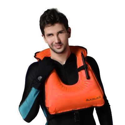 Adult Portable Snorkeling Buoyancy Inflatable Vest Life Jacket Swimming Equipment, Size:650*450mm, Adult Life Jacket (Orange), Adult Life Jacket (Purple), Adult Life Jacket (Green)