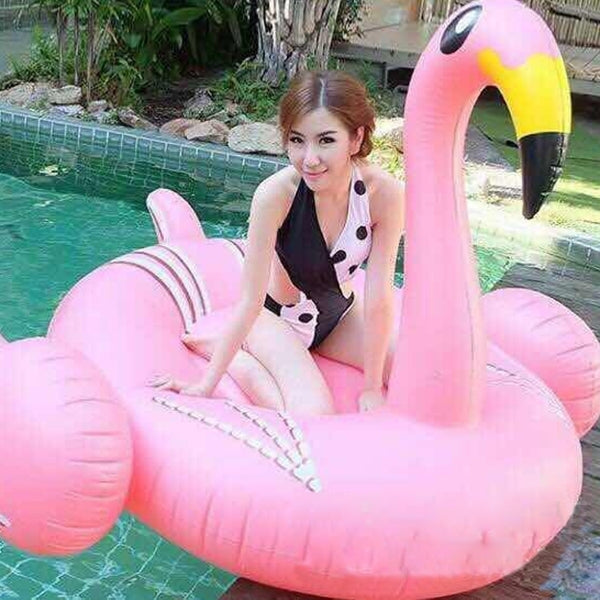 Inflatable Flamingo Shaped Floating Mat Swimming Ring, Inflated Size: 190 x 200 x 130cm, Flamingo