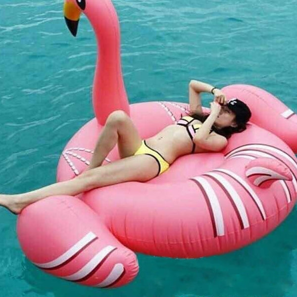 Inflatable Flamingo Shaped Floating Mat Swimming Ring, Inflated Size: 190 x 200 x 130cm, Flamingo