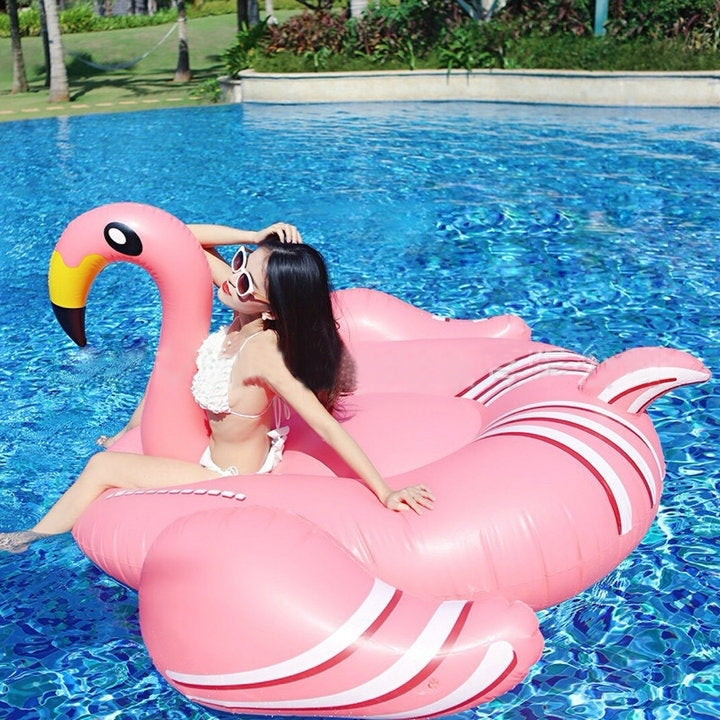 Inflatable Flamingo Shaped Floating Mat Swimming Ring, Inflated Size: 190 x 200 x 130cm, Flamingo