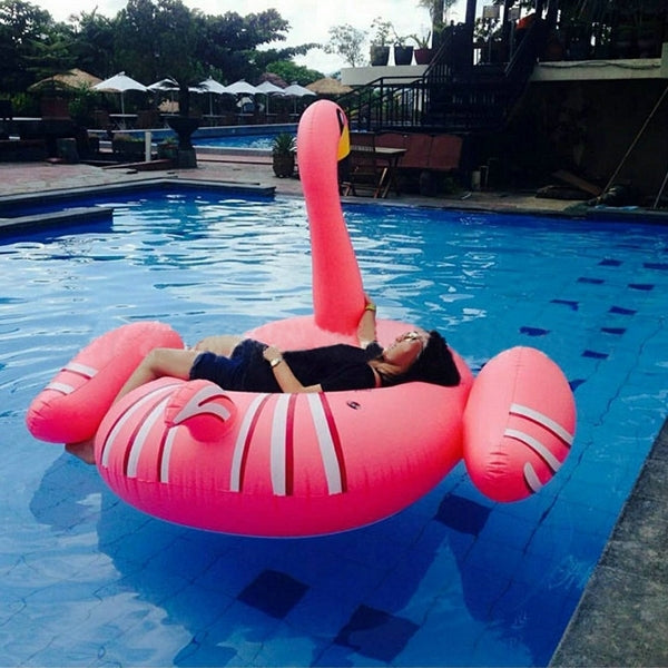 Inflatable Flamingo Shaped Floating Mat Swimming Ring, Inflated Size: 190 x 200 x 130cm, Flamingo