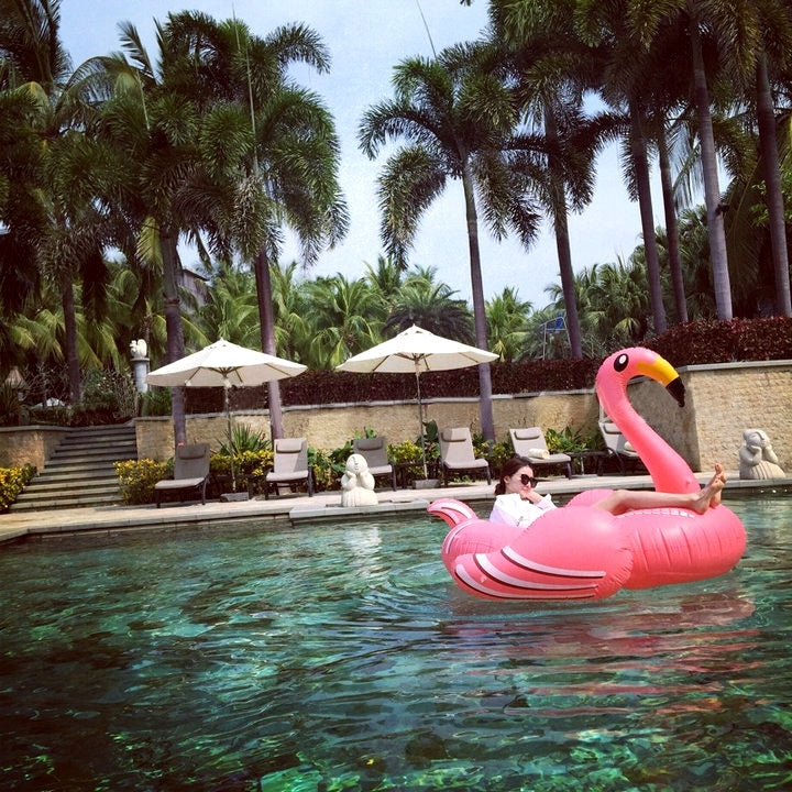 Inflatable Flamingo Shaped Floating Mat Swimming Ring, Inflated Size: 190 x 200 x 130cm, Flamingo