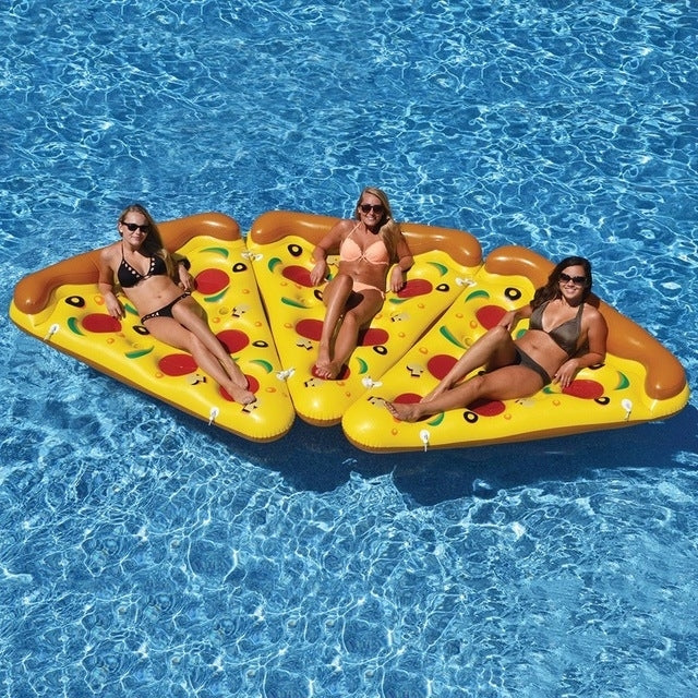 Inflatable Pizza Slice Shaped Floating Mat Swimming Ring, Inflated Size: 180 x 130cm, Pizza Slice
