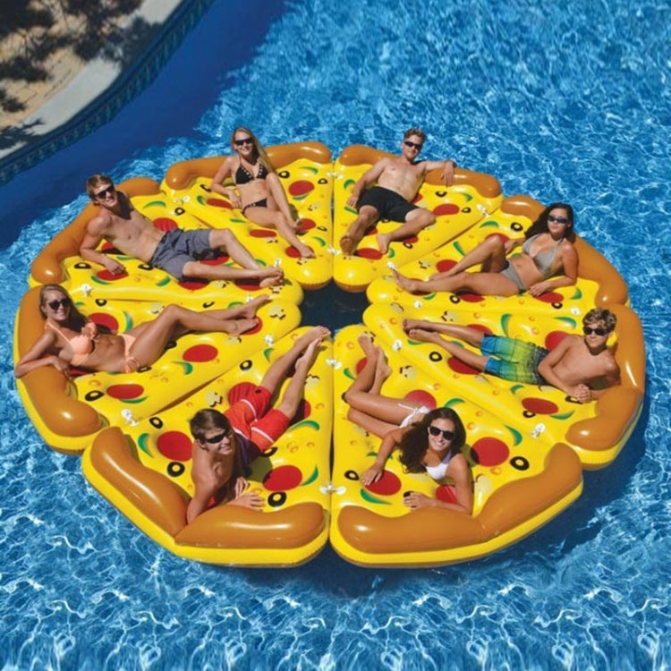 Inflatable Pizza Slice Shaped Floating Mat Swimming Ring, Inflated Size: 180 x 130cm, Pizza Slice