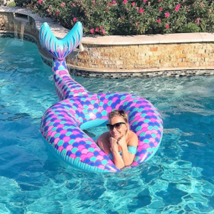 Inflatable Large Mermaid Tail Pool Lounge Swimming Ring Floating Raft Floats, Size: 170*120cm, 170*120cm