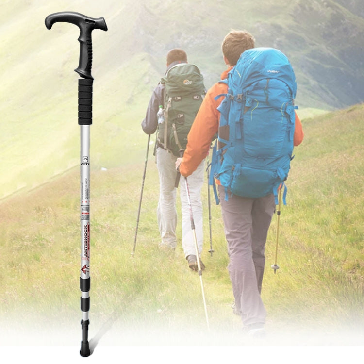 132cm Telescopic Outdoor Three-section Trekking Pole, Red#132cm, Blue#132cm, Silver#132cm, Black#132cm