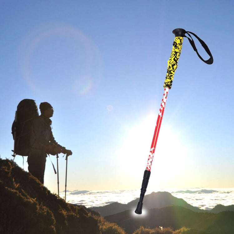 135cm Adjustable Portable Height Outdoor Aluminum Trekking Poles, Orange#135cm, Red#135cm, Green#135cm, Blue#135cm