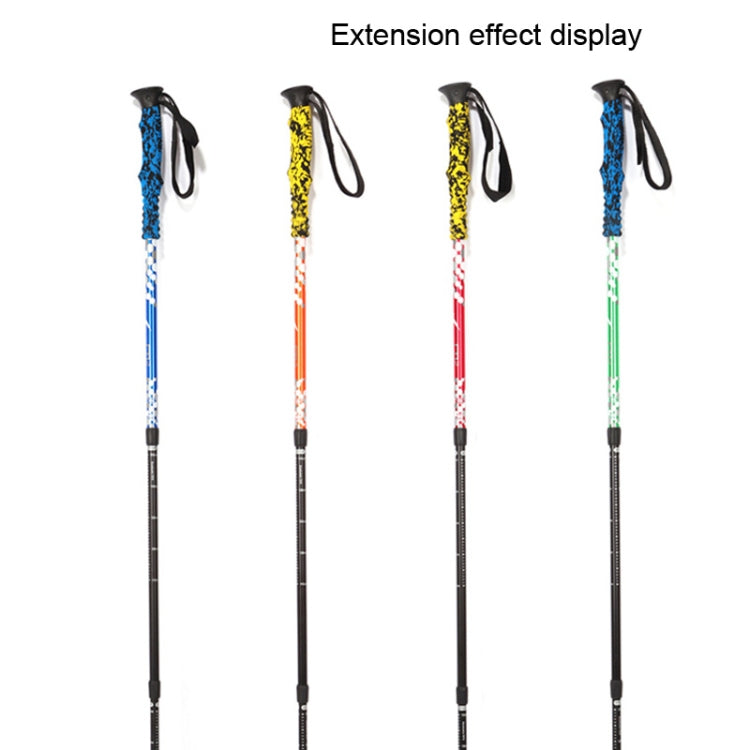135cm Adjustable Portable Height Outdoor Aluminum Trekking Poles, Orange#135cm, Red#135cm, Green#135cm, Blue#135cm