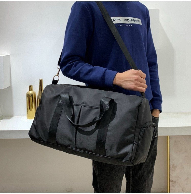 Soft Nylon Cloth Shoulder Sports Gym Yoga Handbag