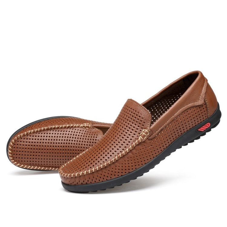 Round Head Hollow Breathable and Comfortable Casual Leather Shoes, 38, 39, 40, 41, 42, 43, 44, 45, 46, 47