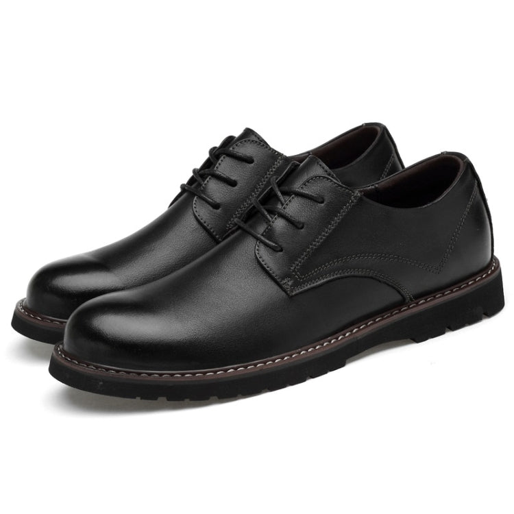 Round Head Solid Color First Layer Cowhide Casual Shoes for Men, 36, 37, 38, 39, 40, 41, 42, 43, 44, 45, 46, 47, 48