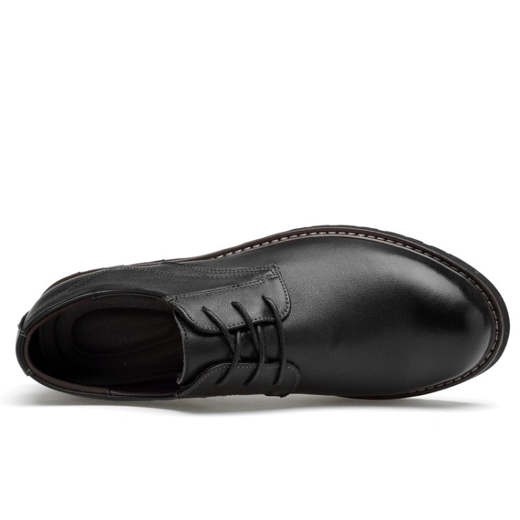 Round Head Solid Color First Layer Cowhide Casual Shoes for Men, 36, 37, 38, 39, 40, 41, 42, 43, 44, 45, 46, 47, 48