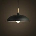 40W 40cm Minimalist Creative Personality Semi-circular Lid Chandelier Wrought Iron Single-head Restaurant Living Room Hotel Lamps, 40cm White, 40cm Black
