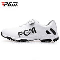 PGM Golf Rotating Buckle Waterproof Microfiber Leather Breathable Non-slip Sneakers for Men(Color:White Green Size:45), 39, 40, 41, 42, 43, 44, 45