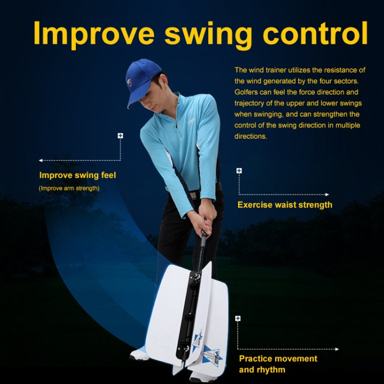 PGM Golf Warm-up Wind Swing Fan Resistance Practice Aid Trainer Training Guide, HGB007 White, HGB007 Yellow