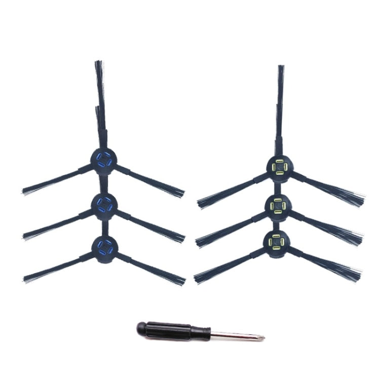 XI270 3 Pairs I258 Side Brush + G601 Black Screwdriver for ILIFE V8S / A9 / A7 / X750 / X800 / X787 / X785