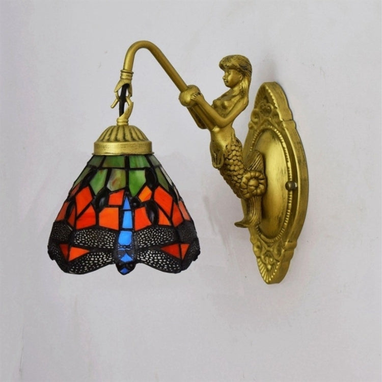 Retro Stained Glass Living Room Dining Room Bedroom Bar Club Aisle Wall Lamp