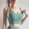 No Trace Buckle Peach Chest Line Yoga Sports Vest (Color:Palm Court Size:XL), S, M, L, XL