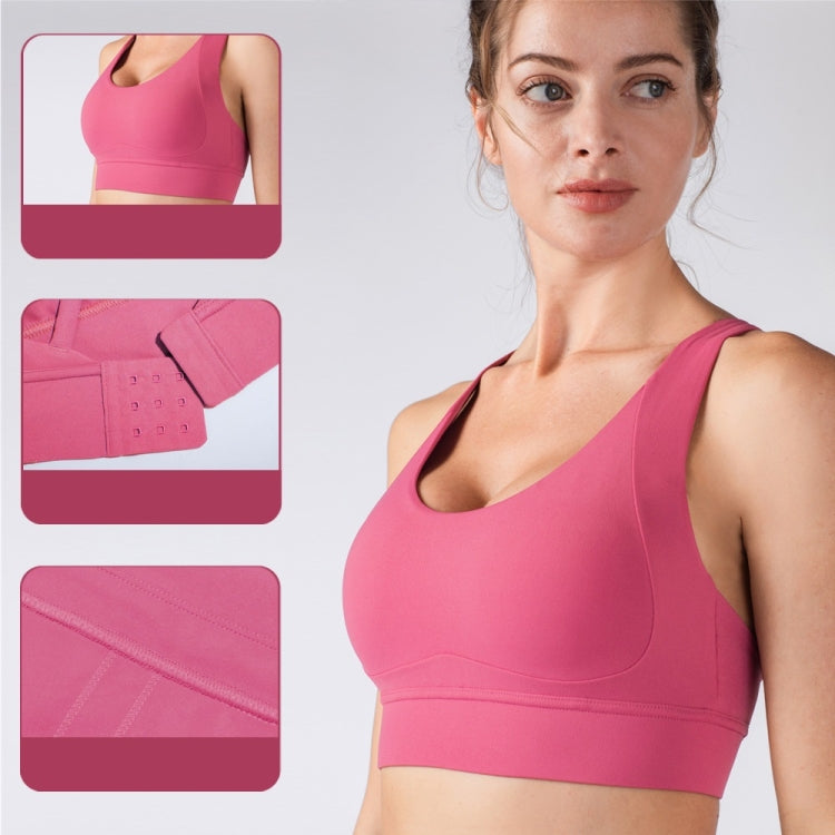 No Trace Buckle Peach Chest Line Yoga Sports Vest (Color:Palm Court Size:XL), S, M, L, XL