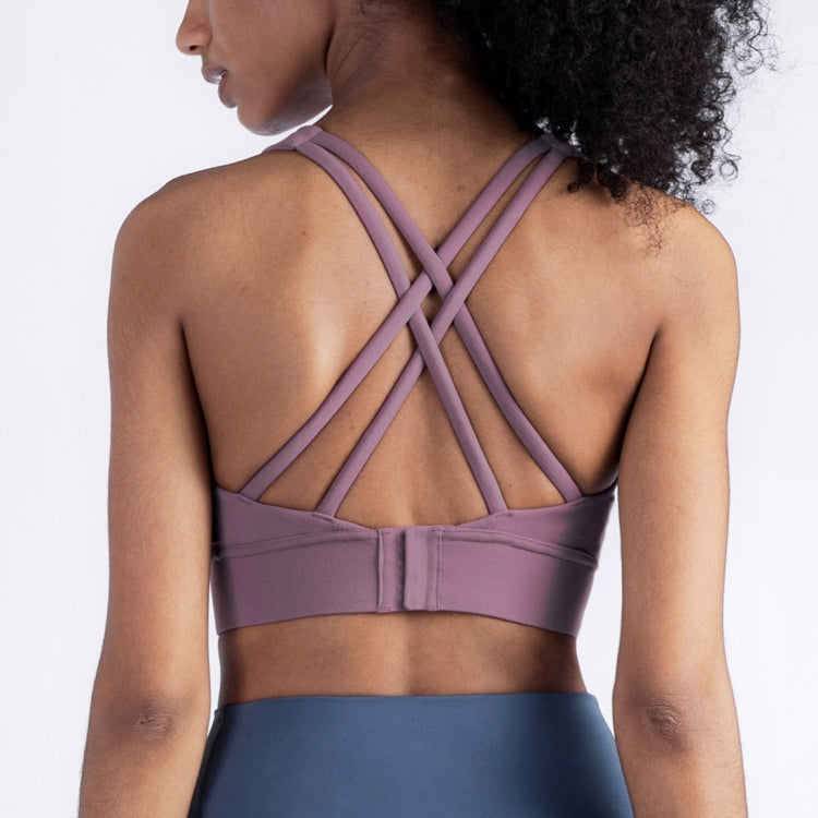 No Trace Buckle Peach Chest Line Yoga Sports Vest (Color:Palm Court Size:XL), L, XL, S, M