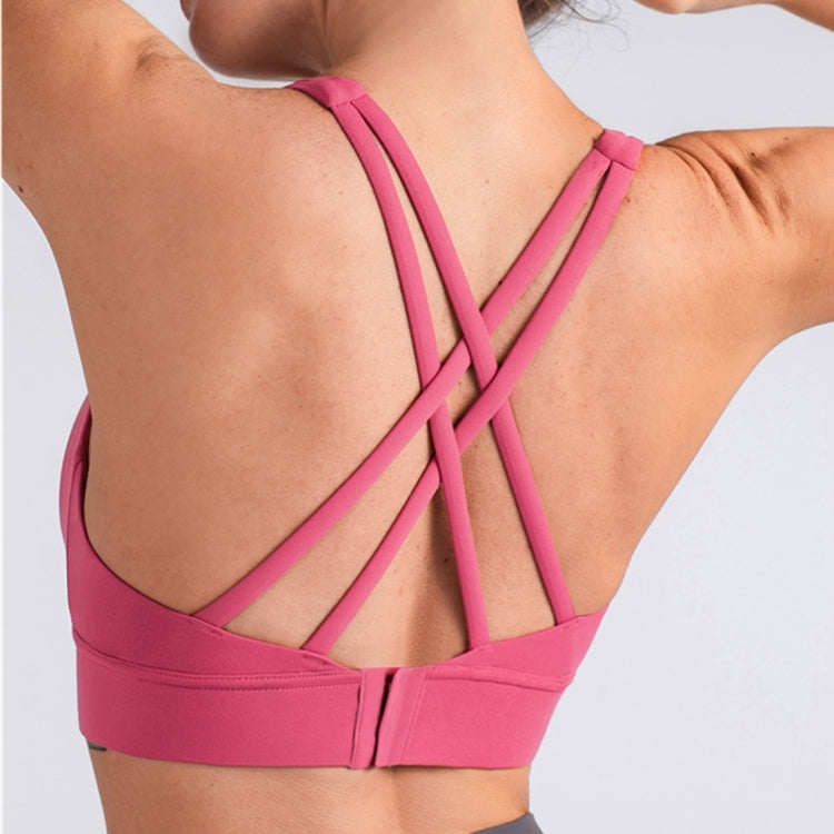 No Trace Buckle Peach Chest Line Yoga Sports Vest (Color:Palm Court Size:XL), L, XL, S, M