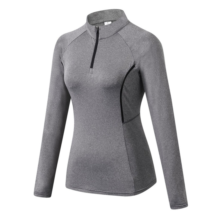 Autumn And Winter Fitness Running Yoga High Elastic Tights Quick Drying Stand Collar Sweater (Color:Pink Size:XL), S, M, L, XL, XXL